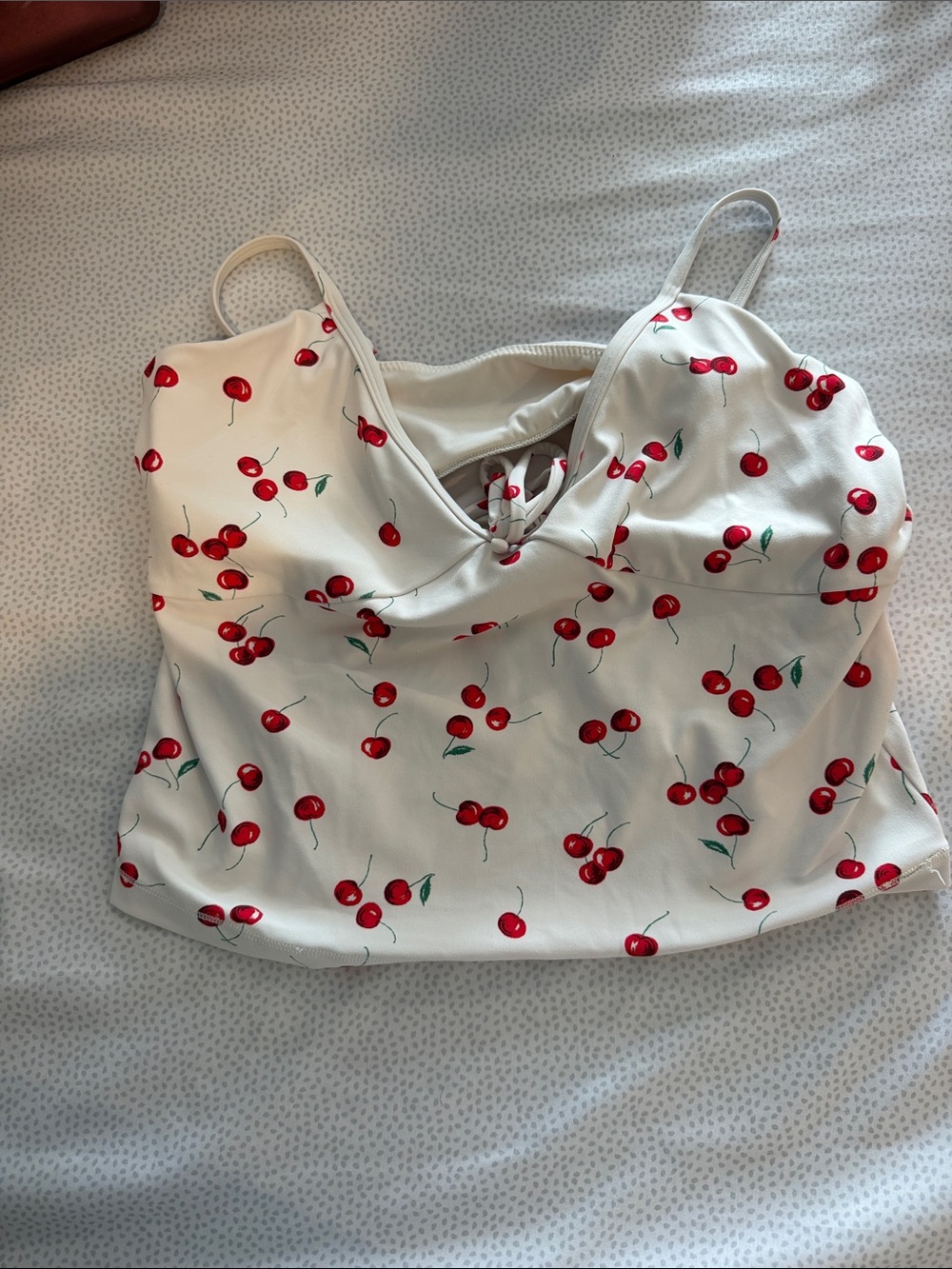 Abercrombie & Fitch White Cami Top with Red Cherry Print